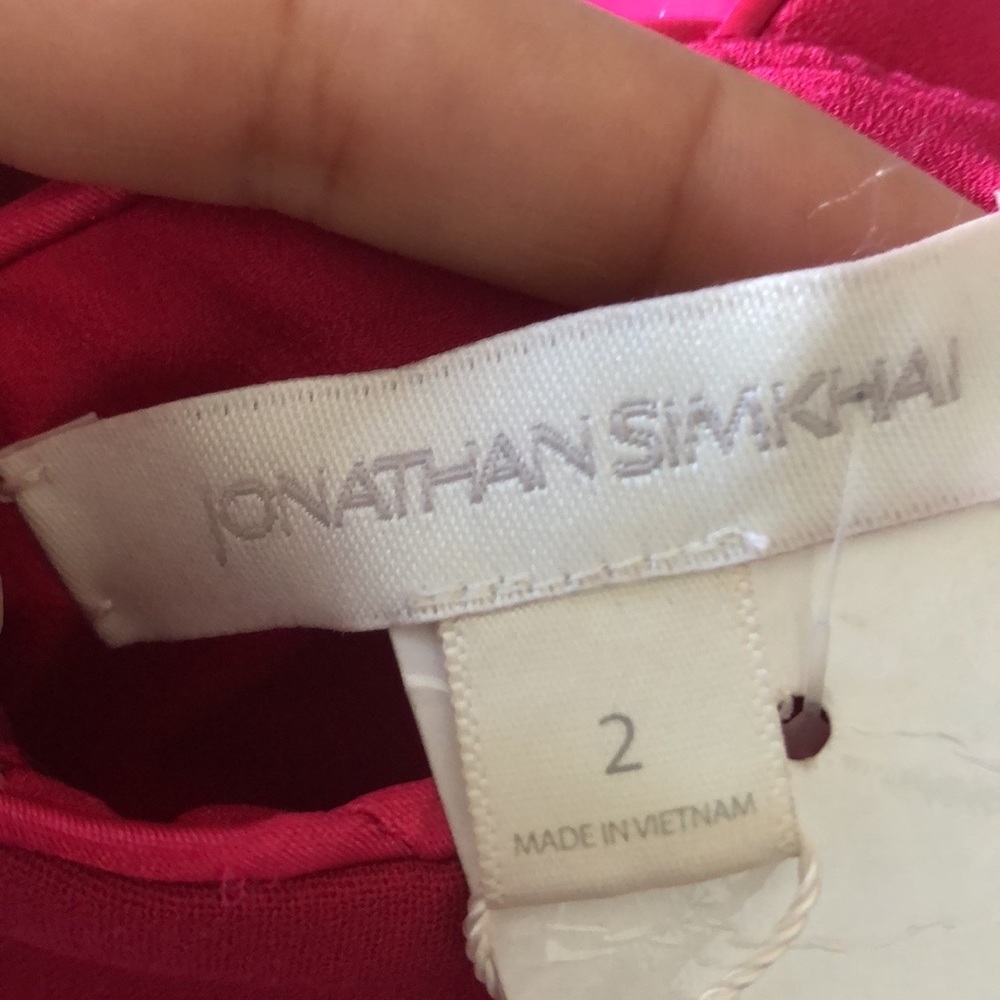 NWT Jonathan Simkhai Crepe Combo Mini Ruffle Dress - Picture 15 of 16